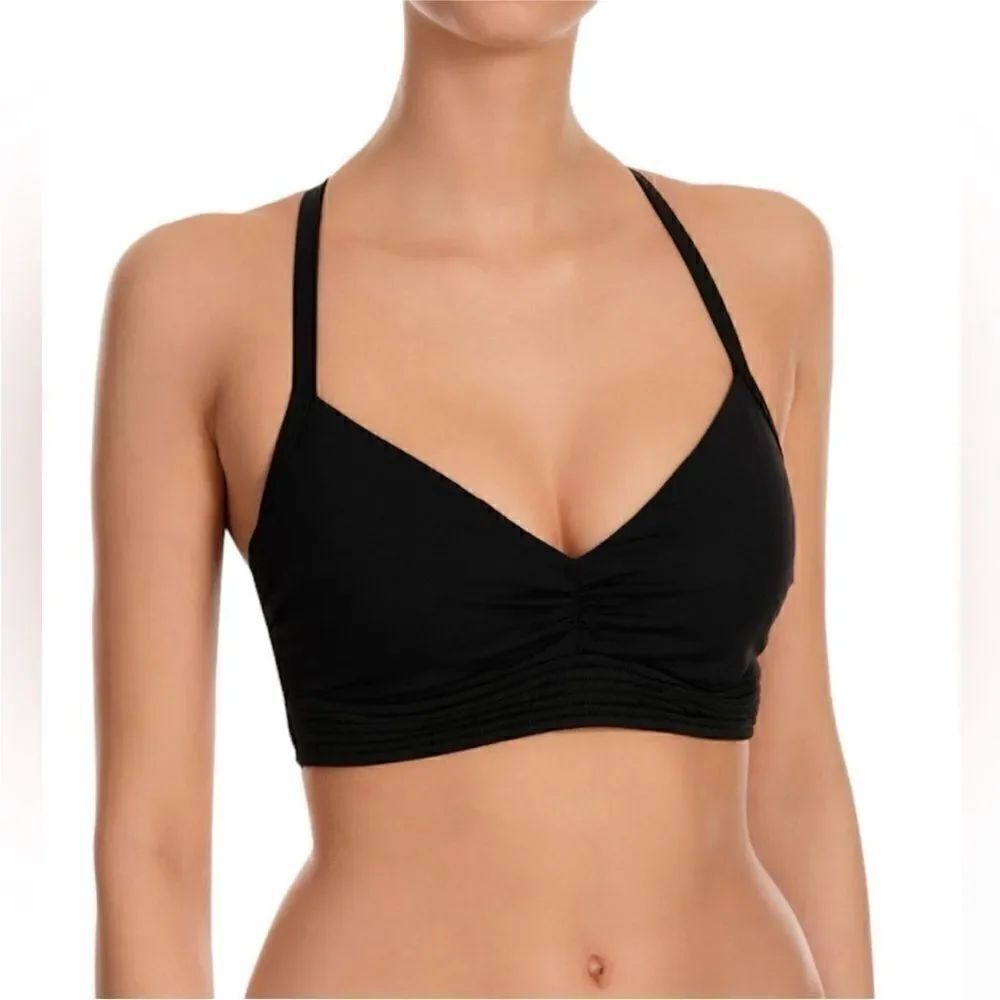 Seafolly NWT Quilted Bralette Bikini Top in Black Size 4
